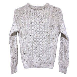 The Irish Store Womens Fisherman Sweater S Cable Knit Aran Cream 100% Wool